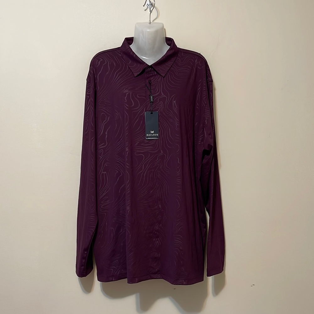 Dark Purple Performance Long Sleeve Polo